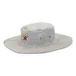 Off white Clare Combined Cricket Club wide brim cricket sun hat with embroidered club logo