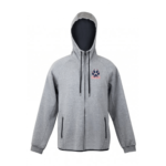 Clare Combined Cricket Club hoodie front view with high funnel neck, zip pockets and club logo on the chest