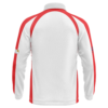 South Augusta CC long sleeve playing polo in white with red raglan panels, back view