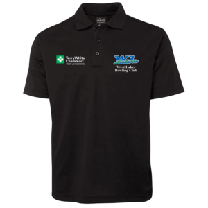 West Lakes Bowls Warm-Up Polo Black