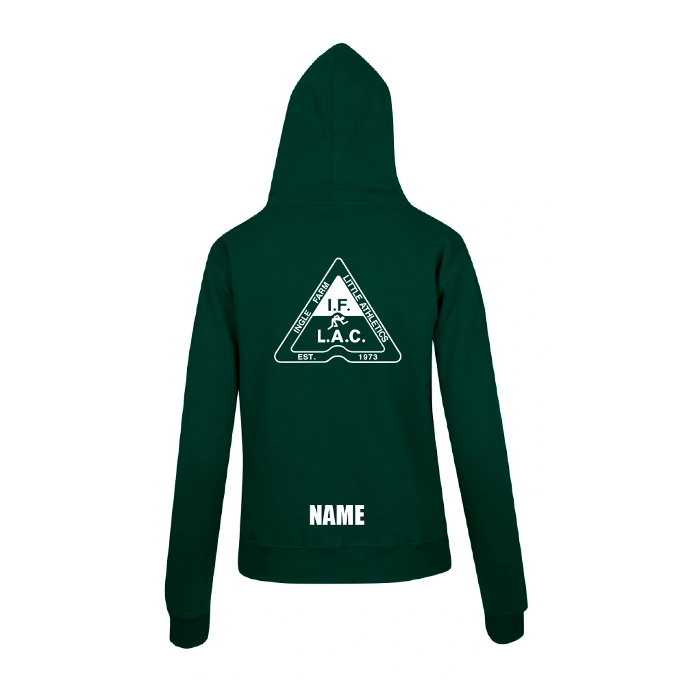 Ingle Farm Little Athletics Adults Green Zip Hoodie - Image 2