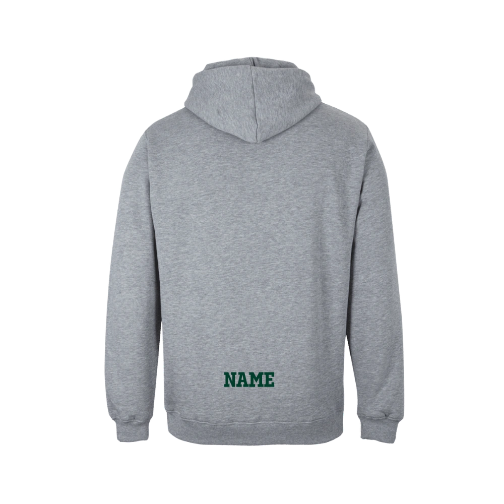 Back view of WDCC Retro Peckers Hoody in Grey Marle, fleece pullover hoody