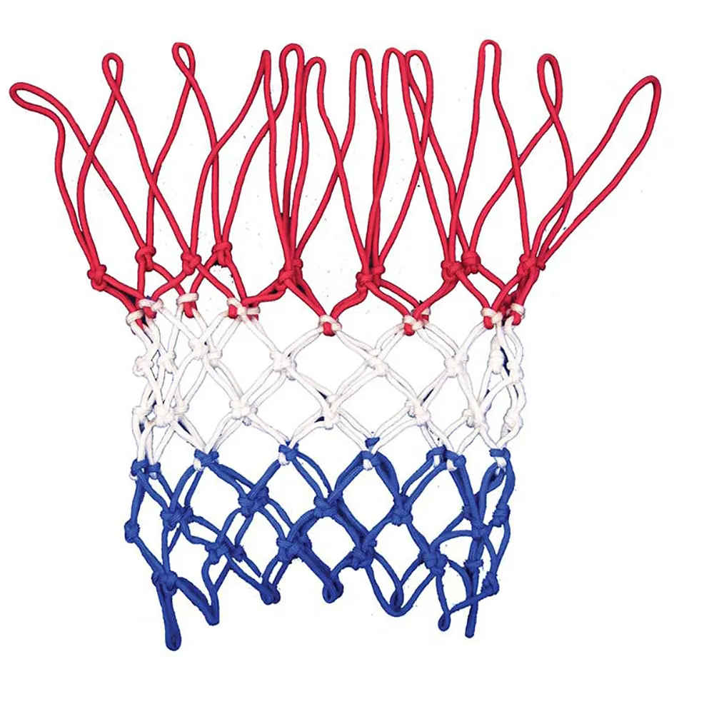 BASKETBALL NET HEAVY DUTY TRI-COLOUR - RED/ WHITE/ BLUE