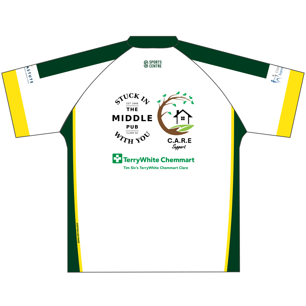 Sevenhill Cricket Club polo back view with club sponsor logos