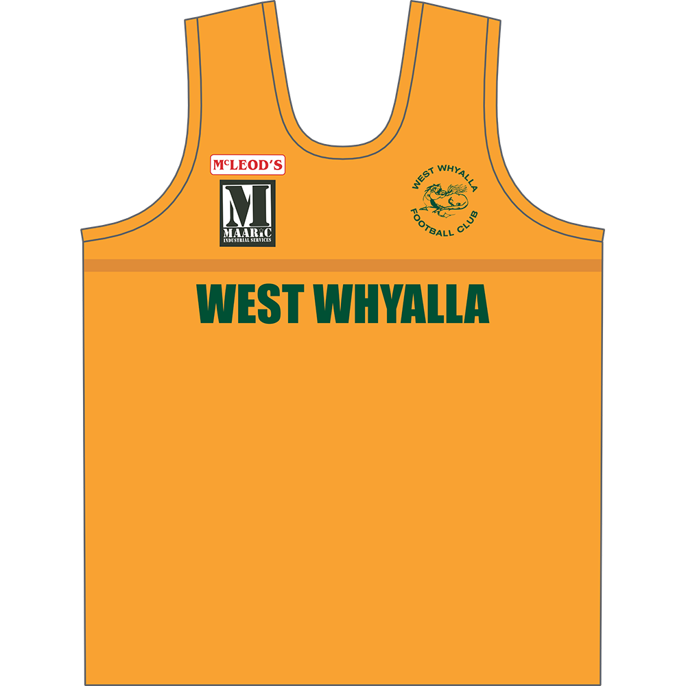 West Whyalla Football Club Yellow Singlet