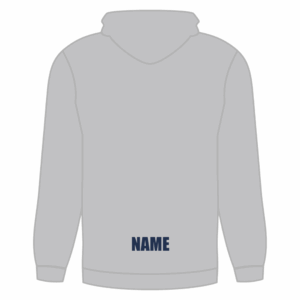 Illustrated example back view of Lutheran Tennis Club Hoodie in Grey