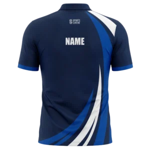 Back view of Lutheran Tennis Club Polo with sublimated colours