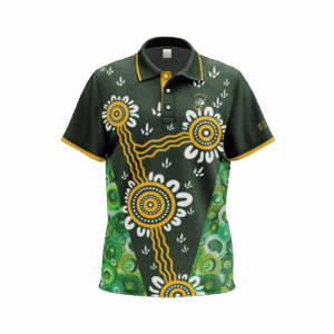 Olympic Dam Club Indigenous Polo, custom sublimated design
