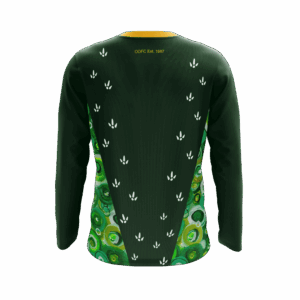 Back view of Olympic Dam SC Indigenous L/S Tee showing ODFC Est. 1987 detail