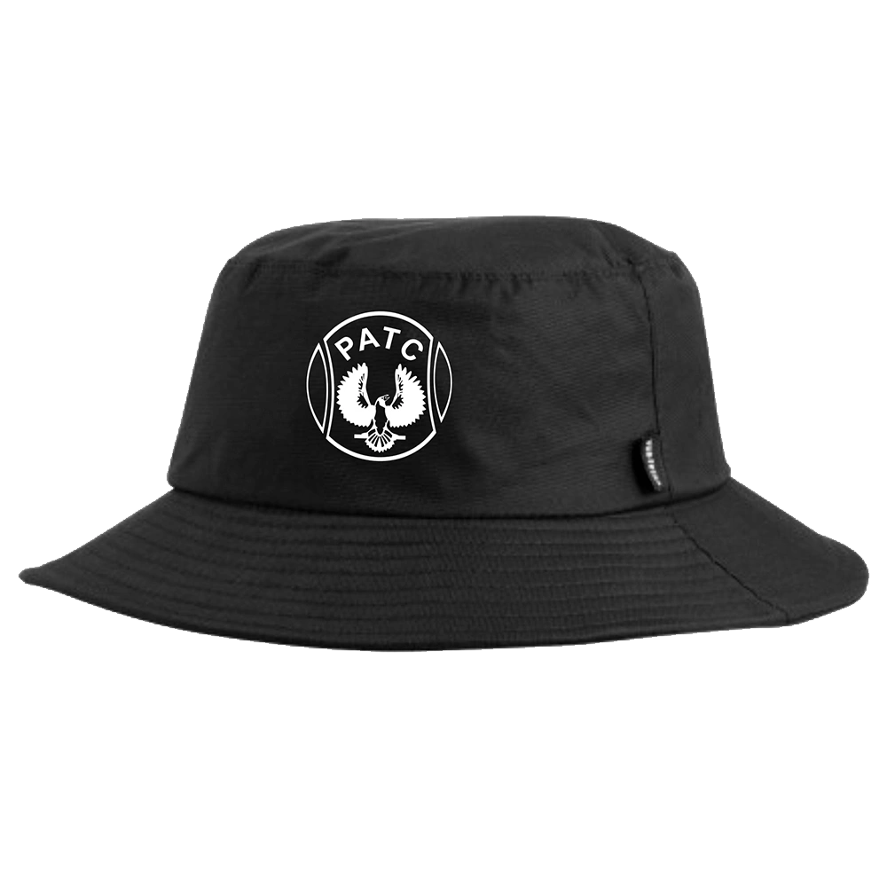 Port Adelaide Tennis Club black bucket hat with UPF50+ sun protection